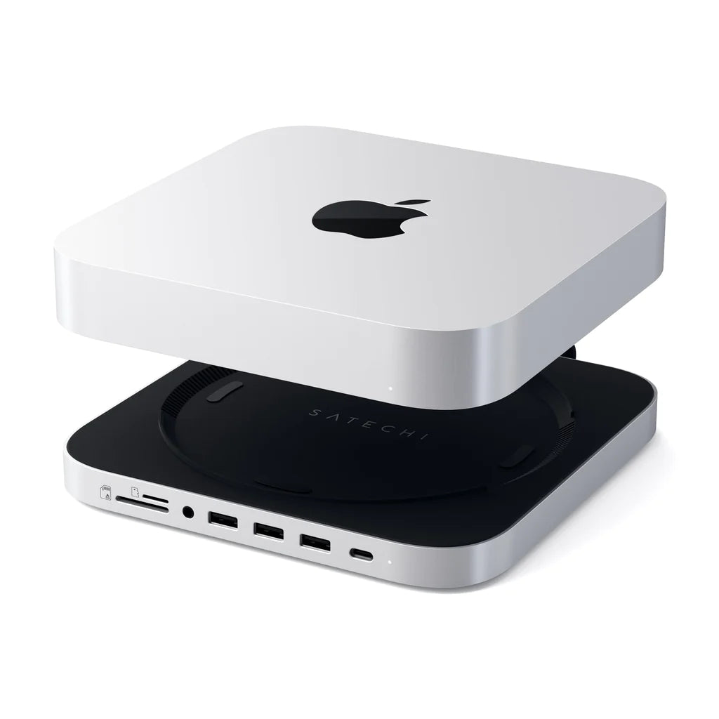 Satechi - Support et hub pour Mac Mini avec boîtier SSD.