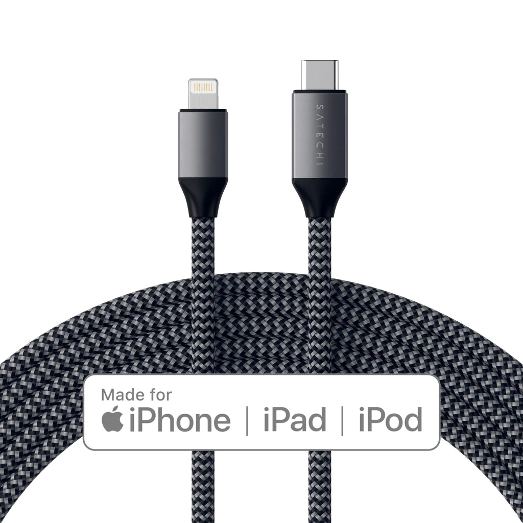 Satechi - CÂBLE USB-C VERS LIGHTNING - CERTIFIÉ APPLE MFI (1,8M)